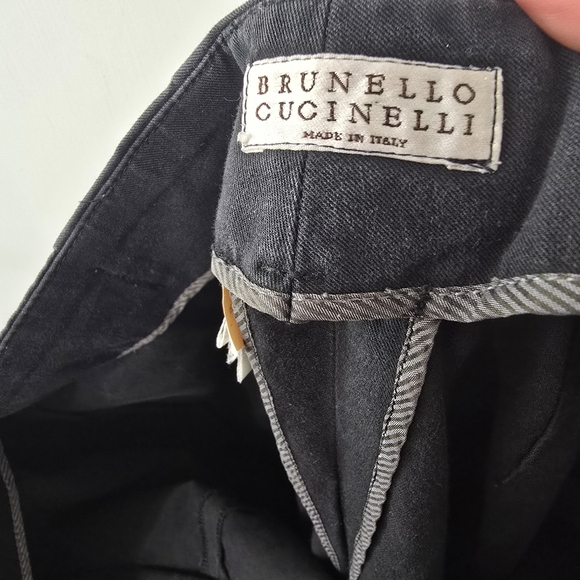 Brunello Cucinelli Cotton Pants Crop Cropped Ankle Stretch Stretchy Minimal 10 - Picture 8 of 14